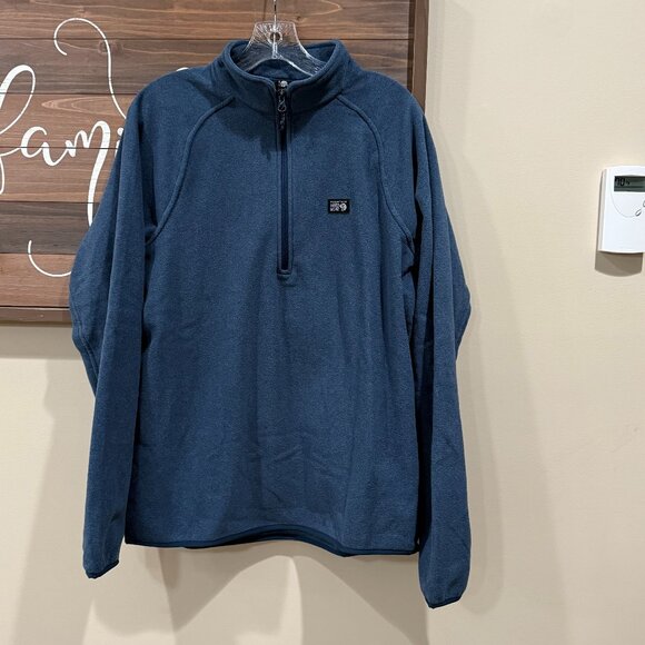 NWT MOUNTAIN HARDWEAR MICROCHILL 1/4 ZIP PULLOVER MEN'S SMALL FLEECE BLUE New - Picture 2 of 6